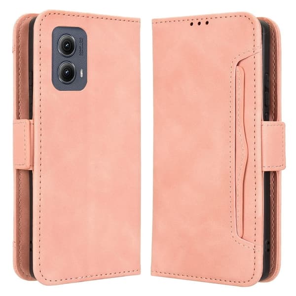 Modernt Motorola Edge (2024) fodral med plånbok - Rosa Rosa