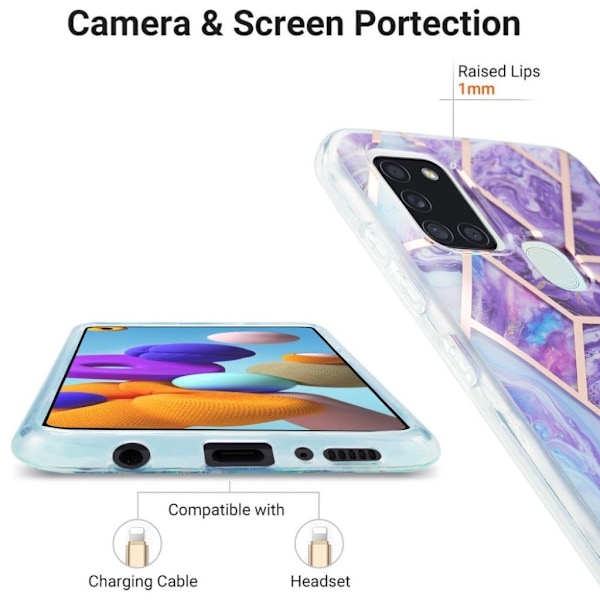 marmor Samsung Galaxy A21s etui - lilla Purple