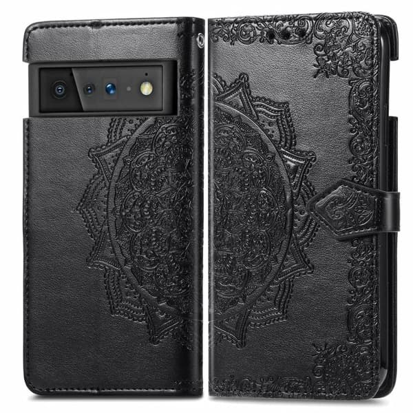 Mandala Google Pixel 6 Flippetui - Svart Black