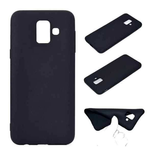 Samsung Galaxy A6 (2018) mobiletui i silikone- og plastik med mat overflade - Sort Black