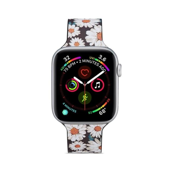 Apple Watch Series 5 44mm Mønster silikone urrem - Krysantemum Multicolor