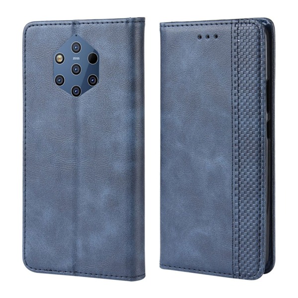 Nokia 9 PureView konstläderfodral i vintagestil - Blå Blå