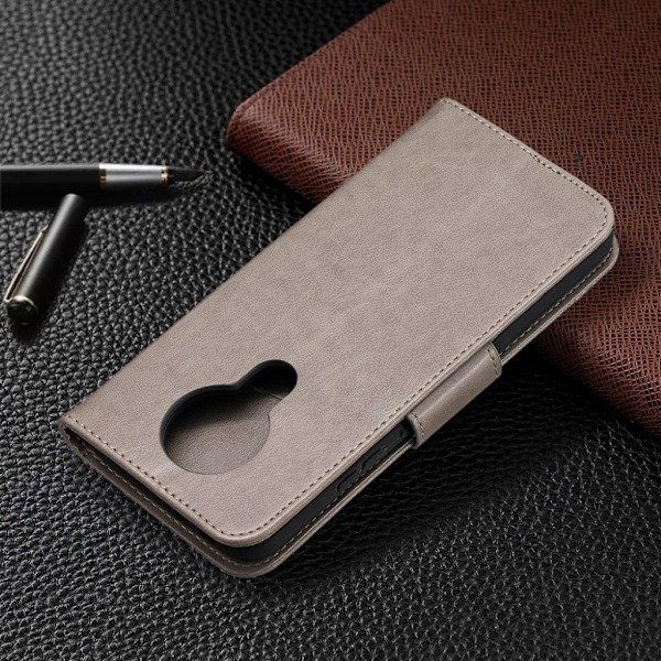 sommerfugl Nokia 3.4 flip etui - grå Silver grey