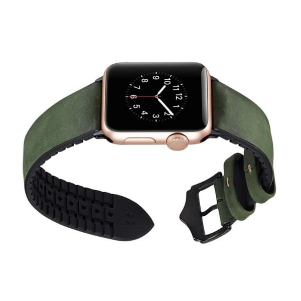 Apple Watch Series 4 44mm läderöverdraget klockarmband - Grön Grön
