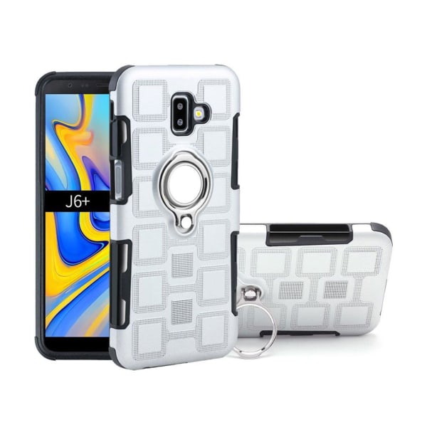 Samsung Galaxy J6 Plus (2018) geometric pattern combo case - Sil Silvergrå