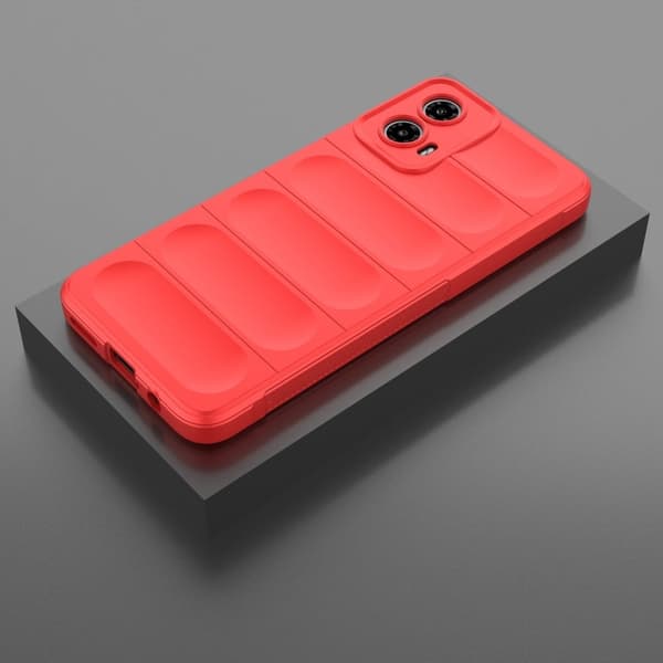 Mjukt greppformat Motorola Moto G34 skal - Röd Röd