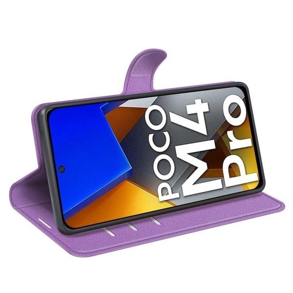 Classic Xiaomi Poco M4 Pro flip kuoret - Violetti Purple