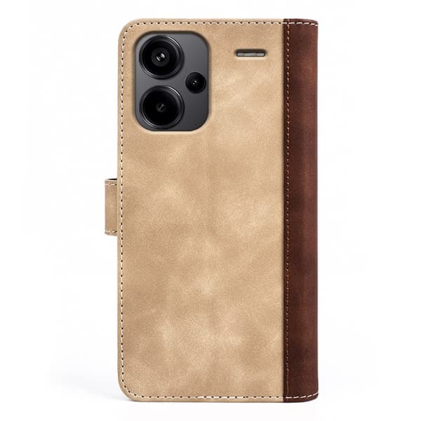 Tvåfärgat Xiaomi Redmi Note 13 Pro Plus fodral i läder - Gul Gul