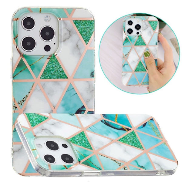 Marble design iPhone 13 Pro cover - Grøn / Hvid Multicolor