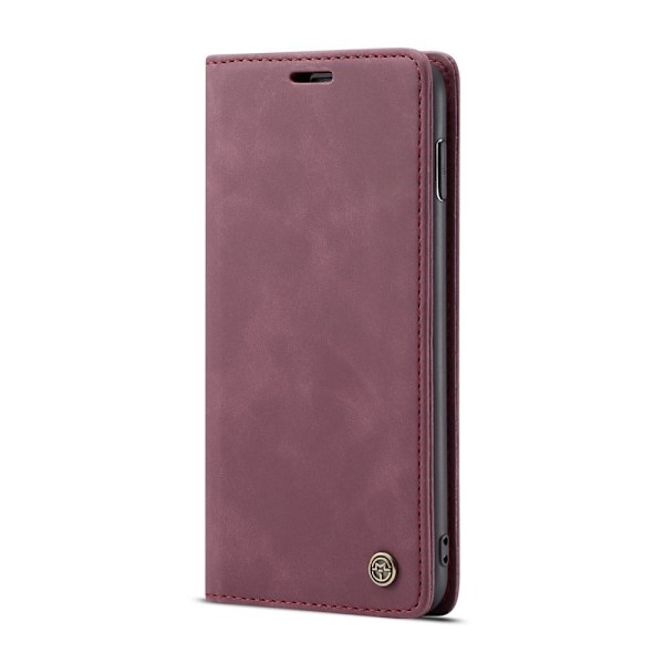CASEME Samsung Galaxy S10 auto-absorberet læder flip etui - Rød Red