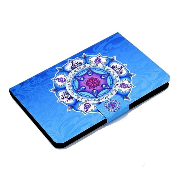 Amazon Fire 7 (2022) viileä kuvio nahkakotelo - Mandala Blue