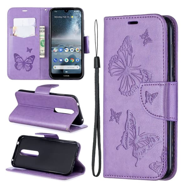 Butterfly Nokia 4.2 veske - Lilla Purple