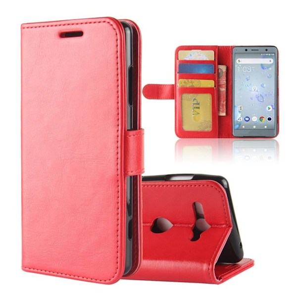 Crazy Horse Sony Xperia XZ2 Compact PU læder flip etui - Rød Red