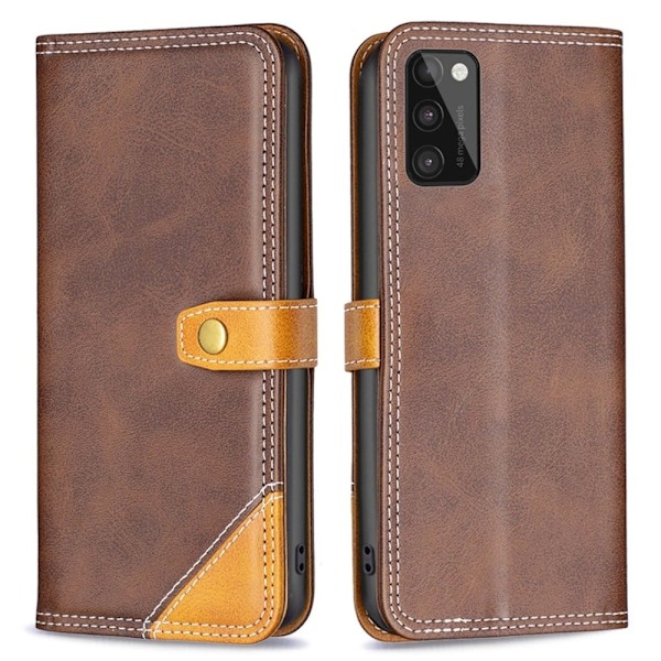 BINFEN to-farvet Samsung Galaxy A41 læderetui - Kaffe Brown