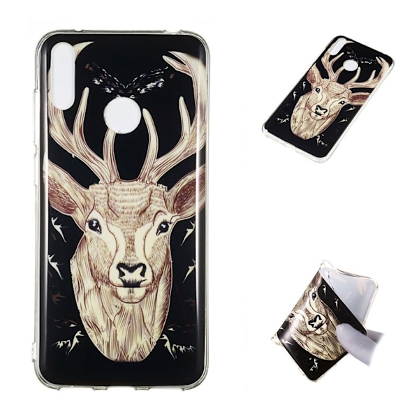 Huawei Y7 2019 lysende nat etui - Elg Brown