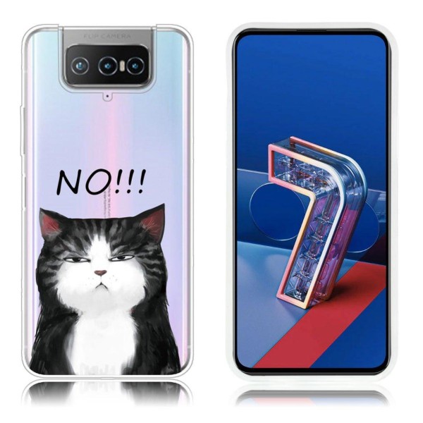 Deco Asus Zenfone 7 Pro skal - Katt Svart