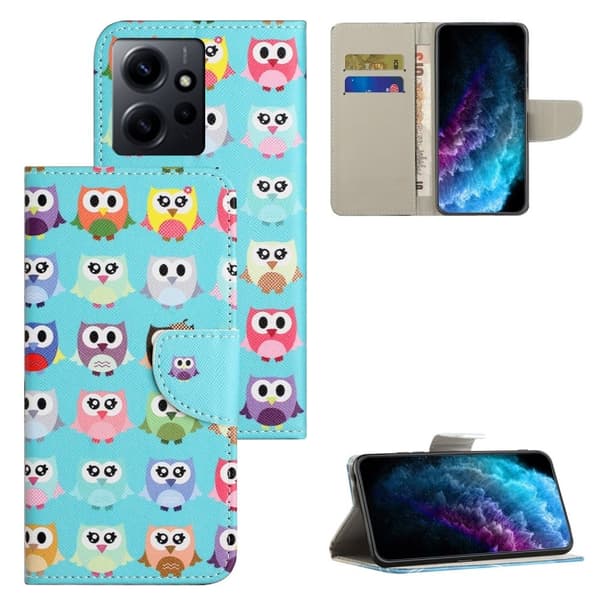 Wonderland Xiaomi Redmi Note 12 Flippetui - Ugler Multicolor