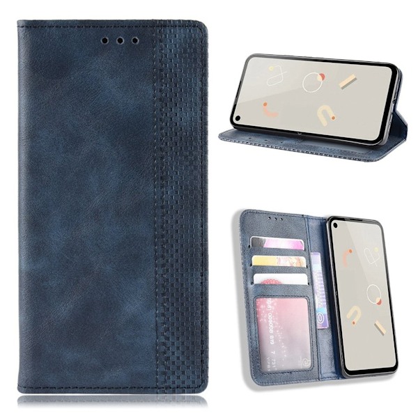 Bofink Vintage Google Pixel 4a læder etui - Blå Blue
