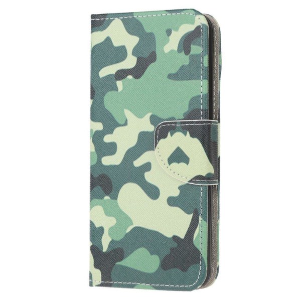Wonderland Samsung Galaxy Note 20 Flip Etui - Camouflage Mønster Green