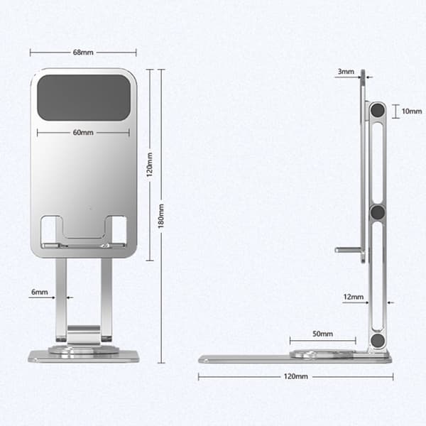Universal aluminiumslegering til stationær telefon og tablet - Grå Silver grey