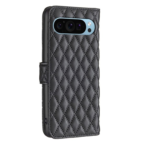 Rhombus mat Google Pixel 9 Pro XL flip etui - Sort Black