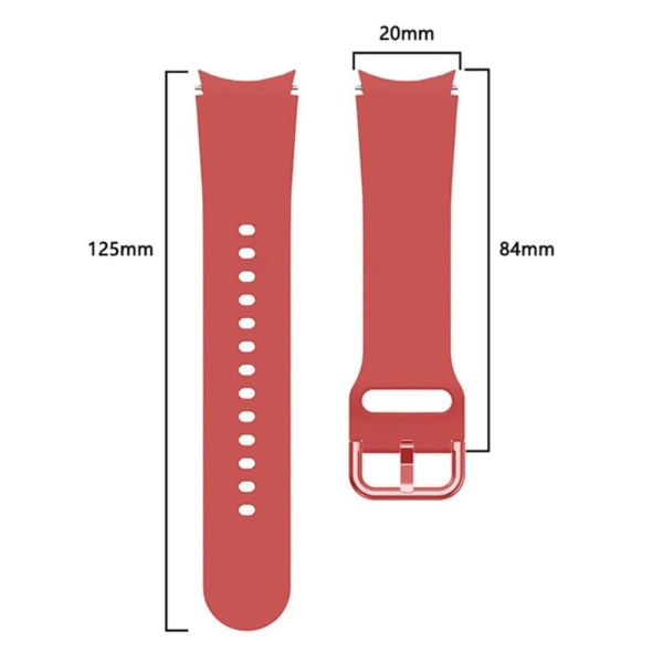 Solid color silicone watch strap for Samsung Galaxy Watch 4 - Re Red