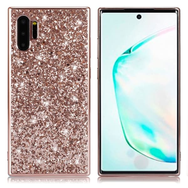 Glitter Samsung Galaxy Note 10 Pro deksel - Rose gull Pink
