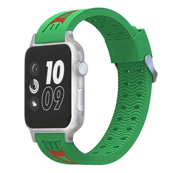 Apple Watch Series 4 44mm hymyilevät kasvot silikoninen kellonauha - Vihreä Green