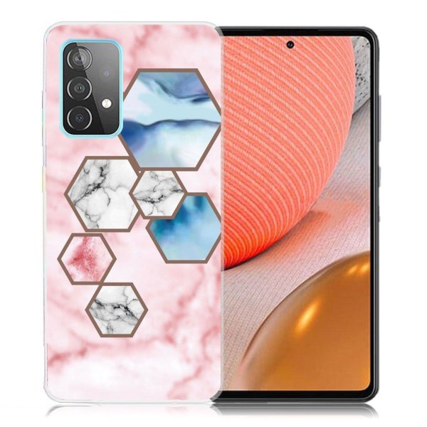 Marble design Samsung Galaxy A72 5G kotelot - Kuusikulmio Sirpale Marmori