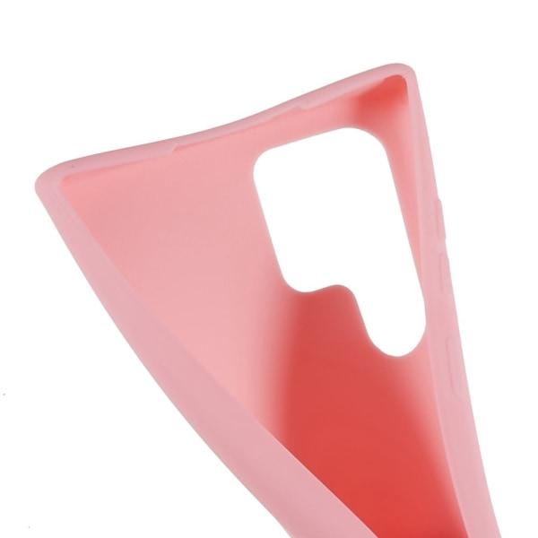 Tunt TPU-fodral med matt yta och justerbar rem för Samsung Galaxy S22 Ultra - Rosa Rosa