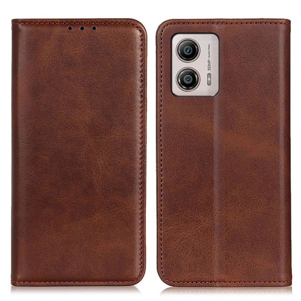 Flip Etui med Pung i Ægte Læder til Motorola Moto G23 / G13 / G23 - Kaffe Brown