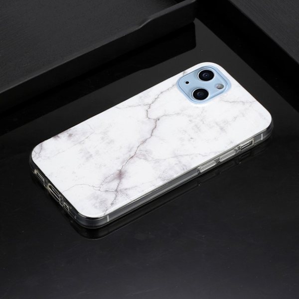 Marble design iPhone 13 cover - Klassisk Hvid White