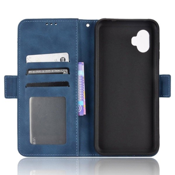 Modern-styled leather wallet case for Samsung Galaxy Xcover 6 Pr Blue