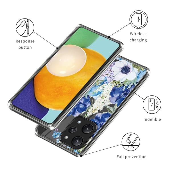 Deco Xiaomi Redmi 12 / Xiaomi Poco M6 Pro deksel - Blomster Blue