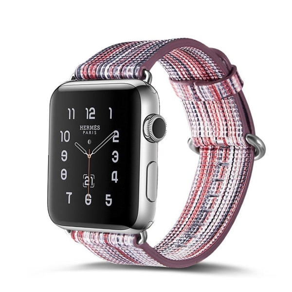 Apple Watch 42mm Klockband i äkta läder - Röd multifärg