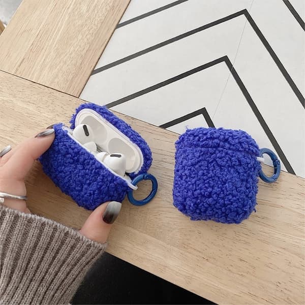 AirPods Pro 2 plysetui med spænde - Blå Blue