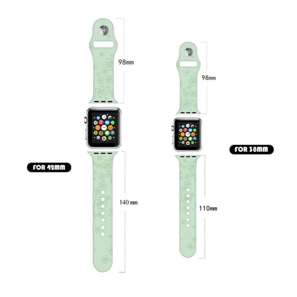 Apple Watch (45 mm) klockarmband i silikon med sött tryck - Gul Klöver Gul