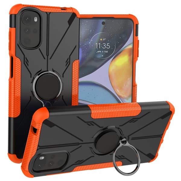 Kickstand-skydd med magnetisk platta för Motorola Moto E32 / G22 - Orange Orange