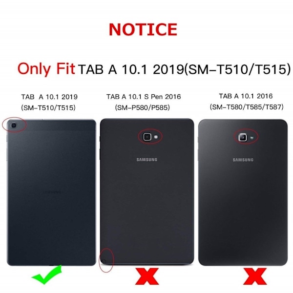 Samsung Galaxy Tab A 10.1 (2019) enkelt flexibelt fodral - Svart Svart