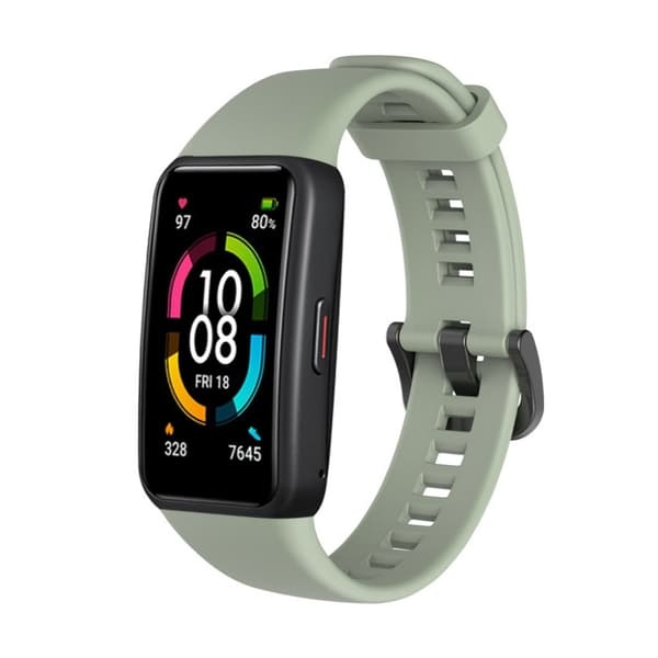 Honor Band 6 simple silicone watch band - Light Green Grön