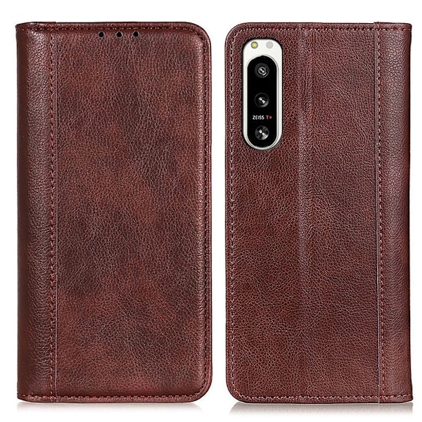 Aito nahkakotelo magneettisuljuksella Sony Xperia 5 IV - Ruskea Brown