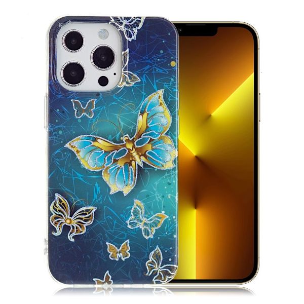 Marble iPhone 13 Pro Max Etui - Sommerfugl Multicolor