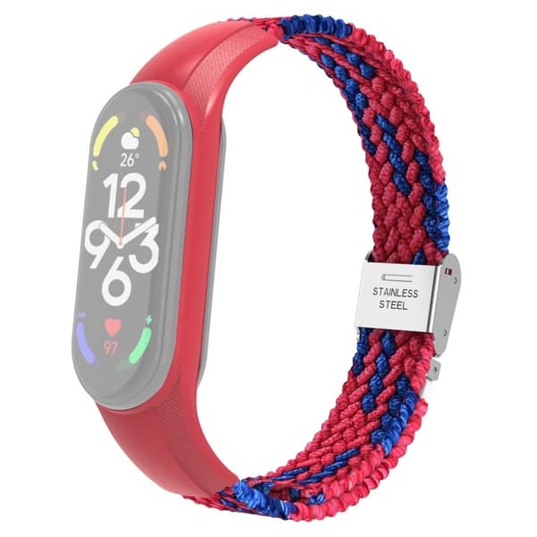 Xiaomi Mi Band 7 nylon-urrem - Rød / Blå Red