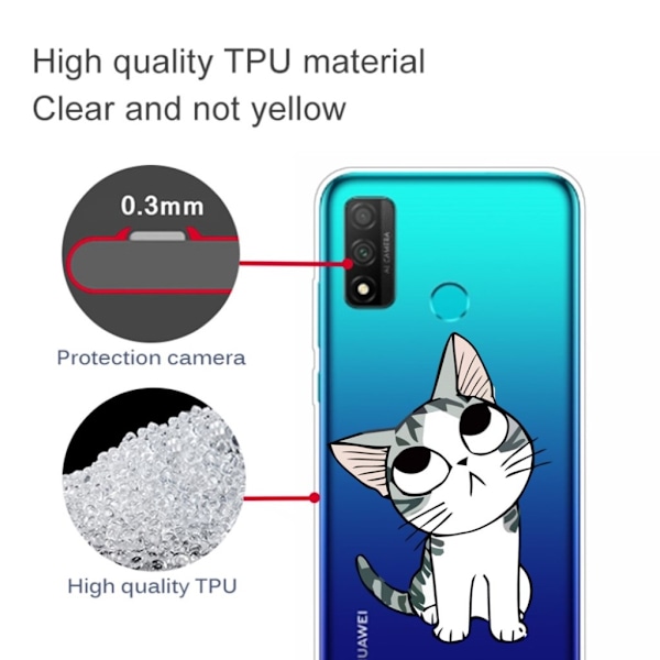 Deco Huawei P Smart 2020 skal - Katt Vit