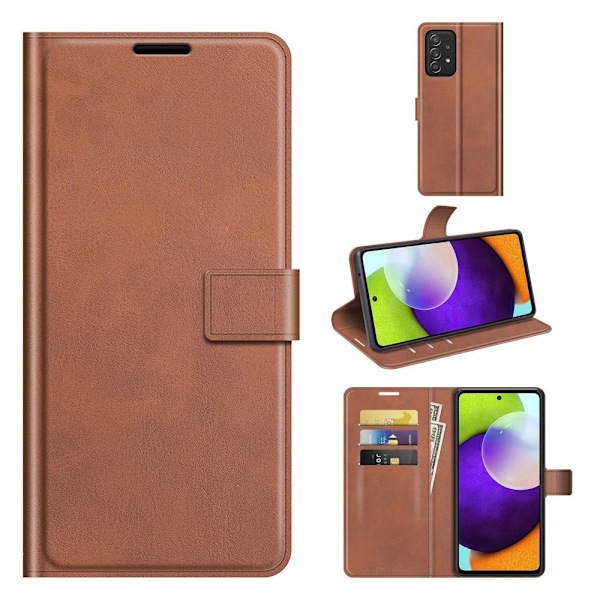 Hållbart konstläder Samsung Galaxy A52s 5G / Samsung Galaxy A52 / Samsung Galaxy A52 5G fodral med plånbok - Brun Brun