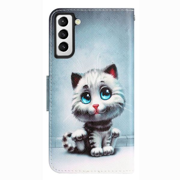 Wonderland Samsung Galaxy S23 Plus Flippetui - Blåe Øyne Katt Multicolor