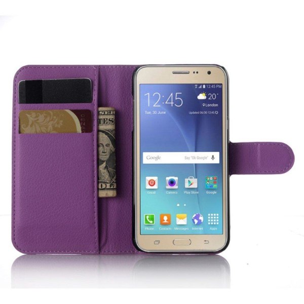 Samsung Galaxy J3 (2016) / J3 enkelt læder-etui - Lilla Purple