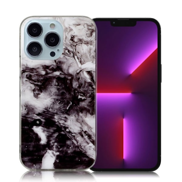 Marmormotiv iPhone 13 Pro skal - Svart / Vit multifärg
