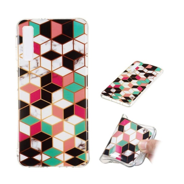 Samsung Galaxy A7 (2018) marmor mønster etui - stil B Multicolor