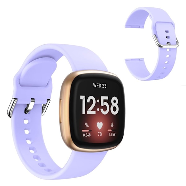 Fitbit Versa 3 simple silikone rem - lyselilla Purple